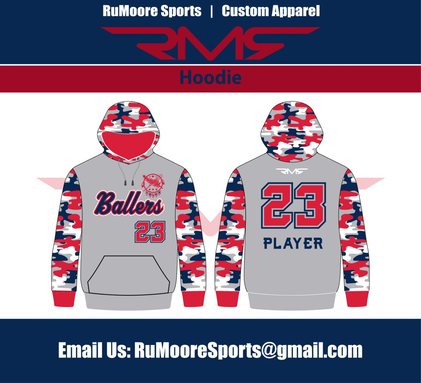 Ballers Hoodie - Camo Sleeves