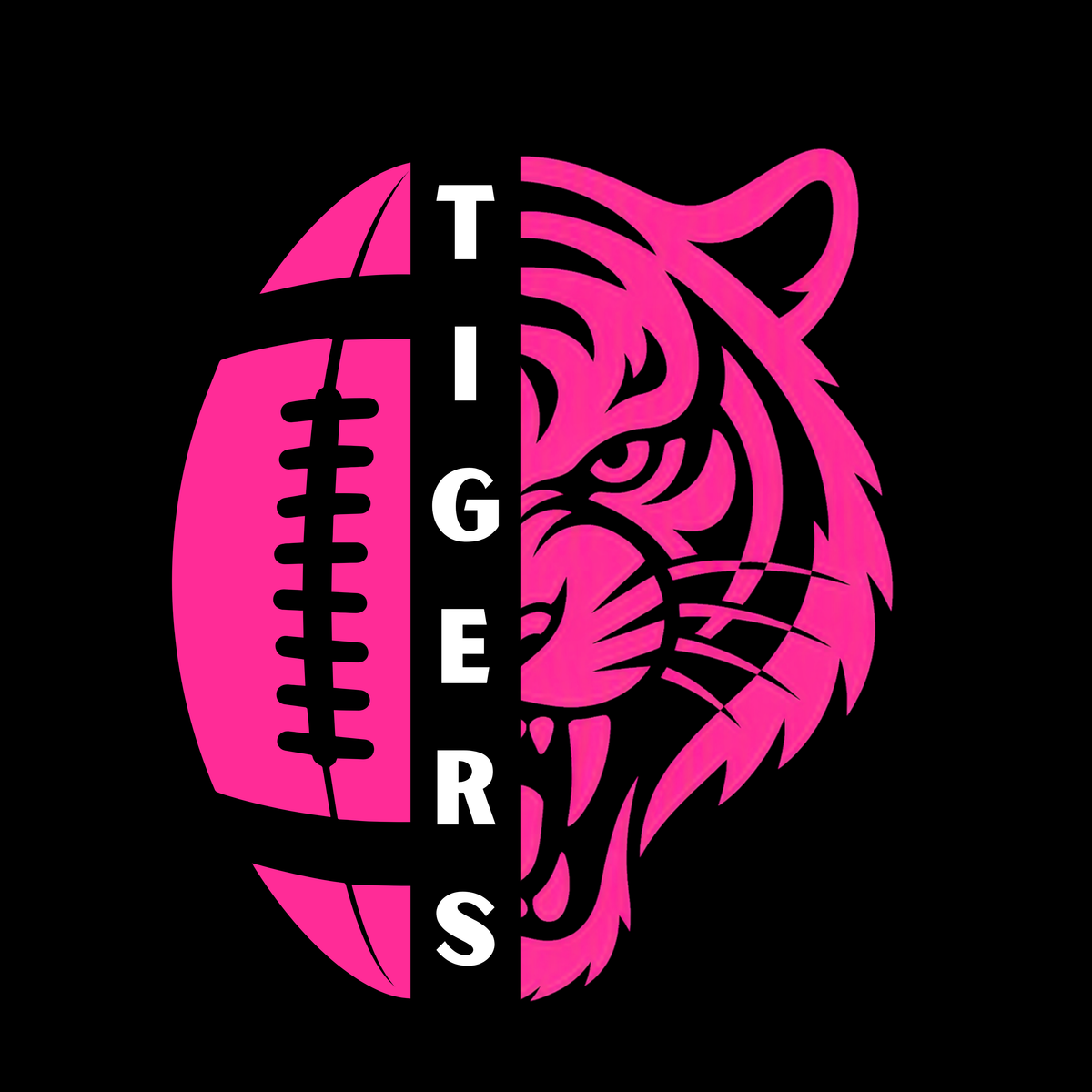 Split Football / Tiger Design - TIGERS White