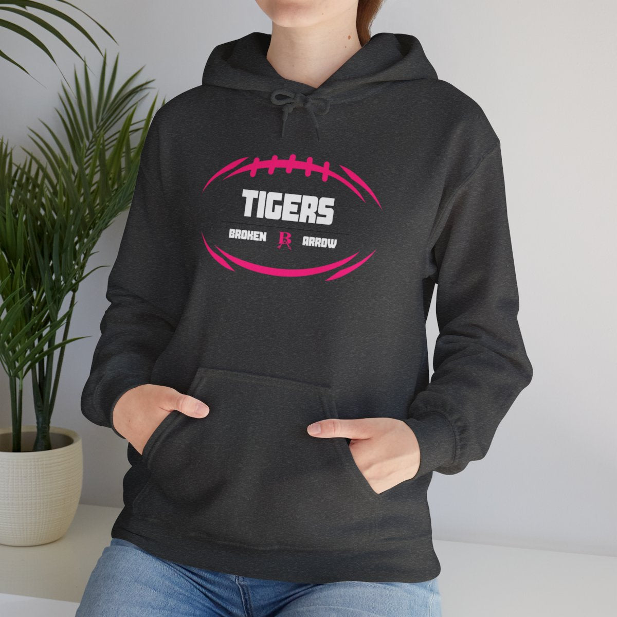 Breast Cancer Awareness Tiger Football Hoodie