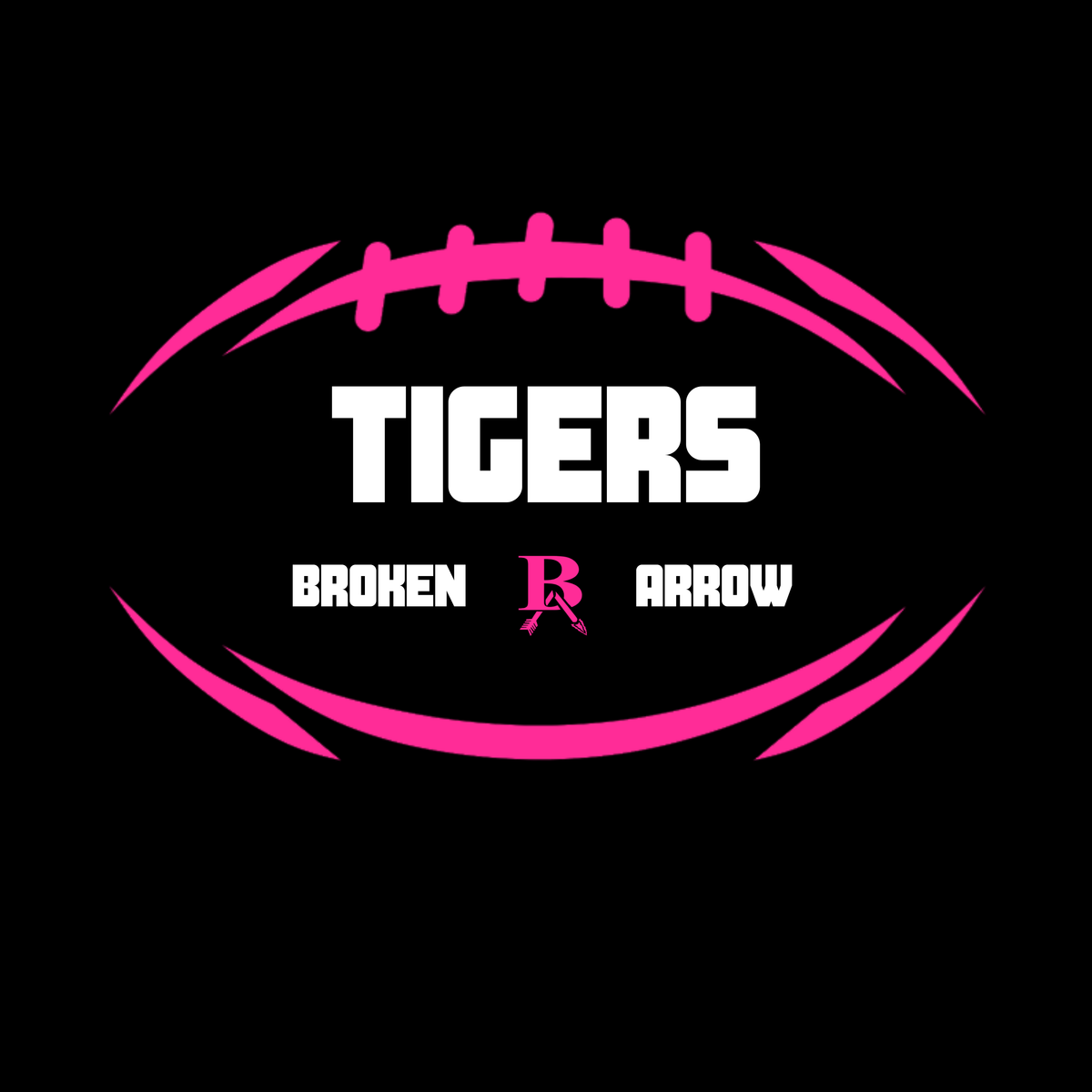 Football w/ Tigers - Pink & White