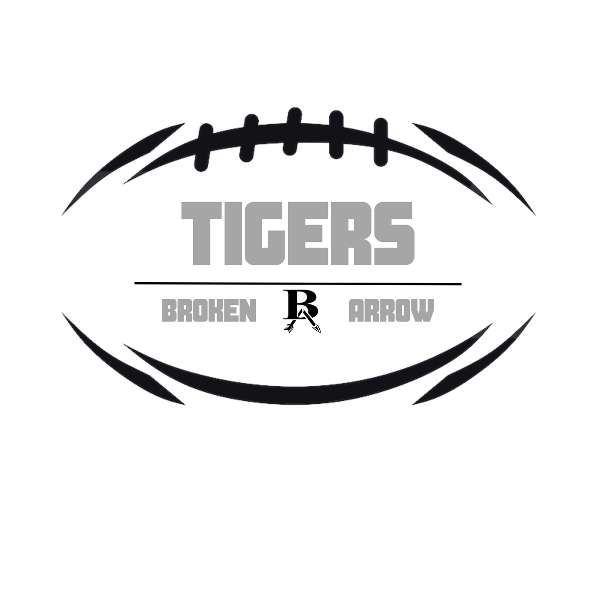 Football w/ Tigers - Silver & Black