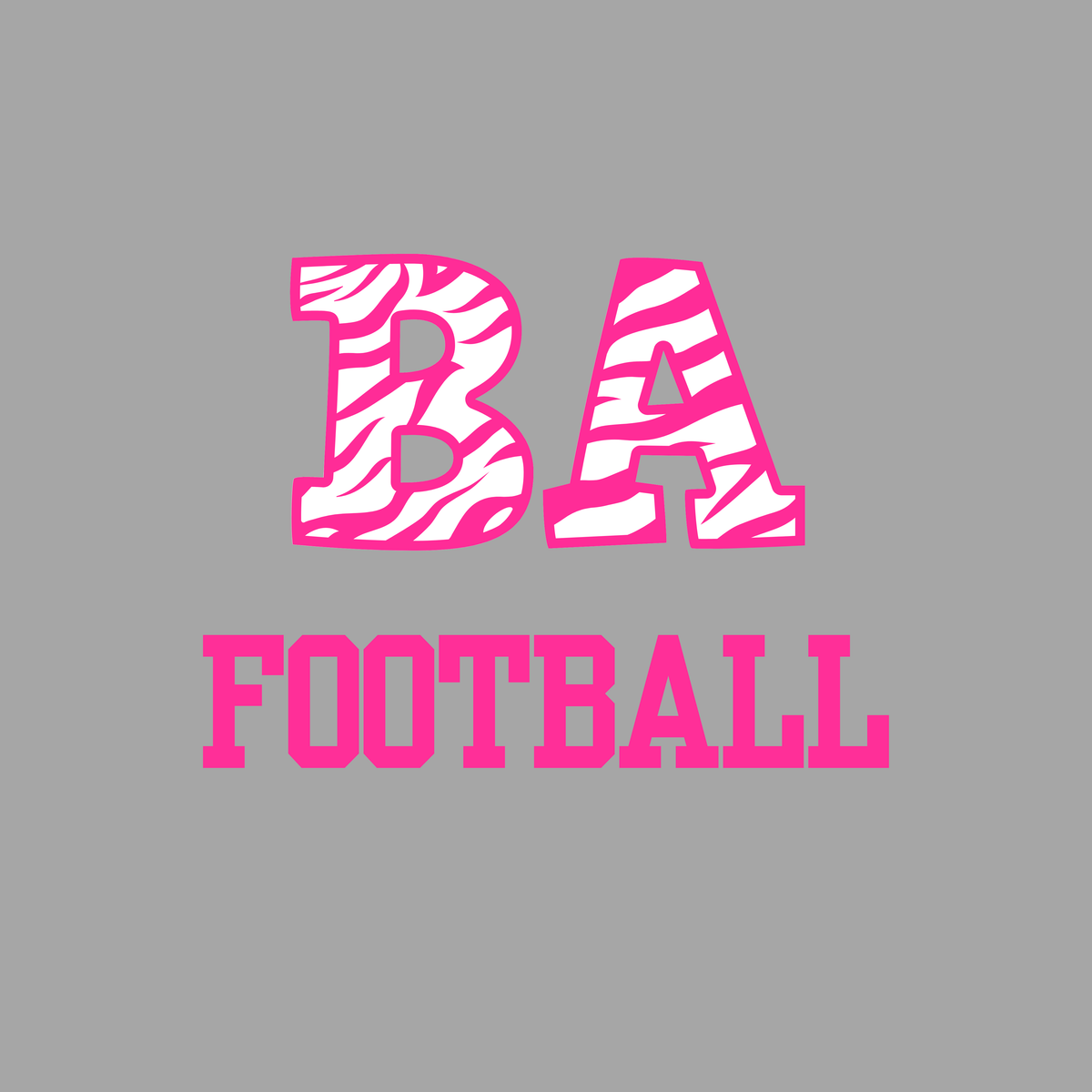 Pink BA Football Zebra Design