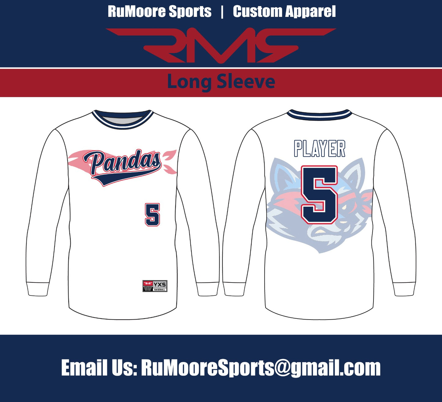 Pandas Long Sleeve Crew Jersey