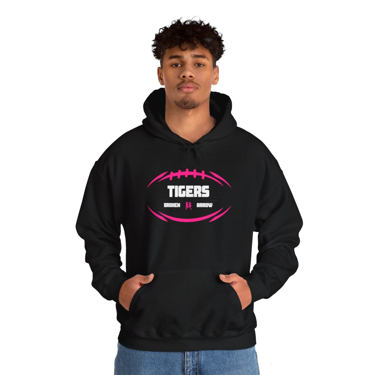 Breast Cancer Awareness Tiger Football Hoodie