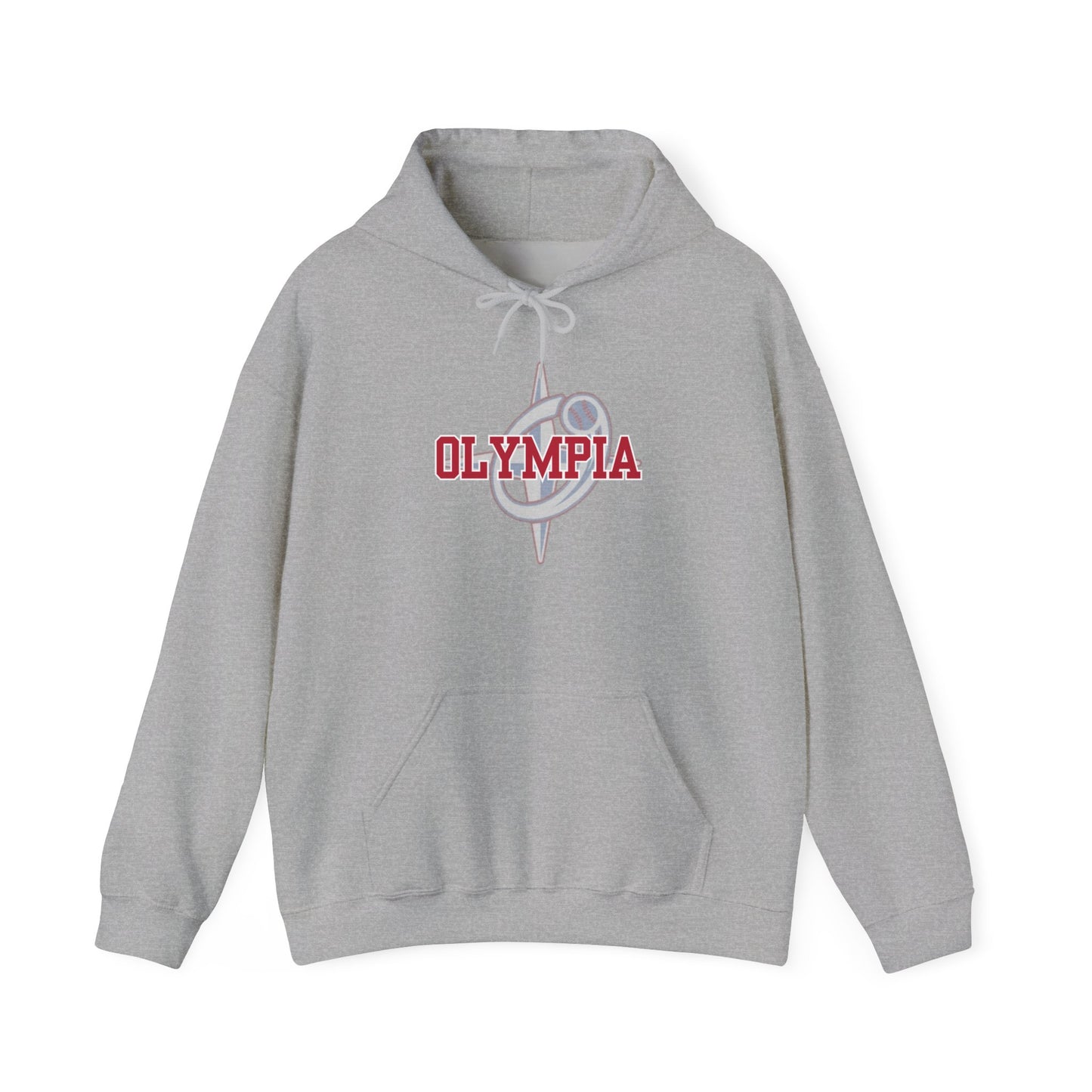 Olympia Logo Overlay Sweatshirt or Hoodie